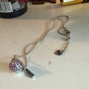 Friends necklace with purple sparkly cupcake